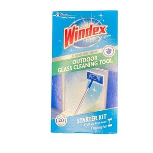 Windex Outdoor Glass Cleaning Tool Starter Kit All In One Kit With Cleaning Pad